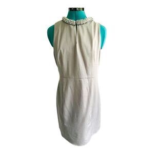 Altar’s State Dress Silver Gray Beaded Neck Detail Size Large